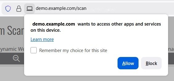 Firefox Permission Dialog